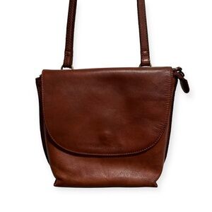 Marta Ponti Leather Flap Front Crossbody Bag